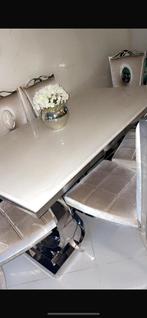 Marmer eettafel tafel  met 6stoelen, Antiek en Kunst, Ophalen