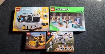 Set van 6 nieuwe Legodozen Minecraft-Creator-Star WARS-TECHN beschikbaar voor biedingen
