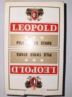 Oud kaartenspel brouwerij Leopold pils three stars, Collections, Comme neuf, Enlèvement ou Envoi