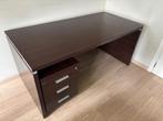 Bureau (L160xB80) met schuifladenblok en boekenkast, Huis en Inrichting, Ophalen, Gebruikt, Bureau