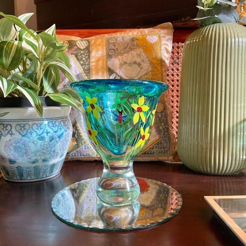 VAASJE BERIT JOHANSSON MURANO GLAS MONDGEBLAZEN VINTAGE M, Maison & Meubles, Accessoires pour la Maison | Vases, Comme neuf, Bleu