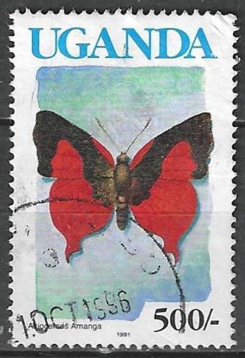 Uganda 1991 - Yvert 619a - Vlinder Axiocerses amanga  (ST), Timbres & Monnaies, Timbres | Afrique, Affranchi, Autres pays, Envoi