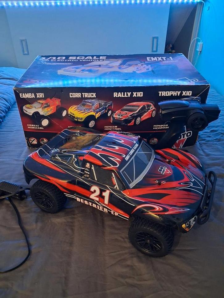 Himoto 1/10 rc auto 50+km/h, Hobby en Vrije tijd, Modelbouw | Radiografisch | Auto's, Zo goed als nieuw, Auto offroad, Elektro