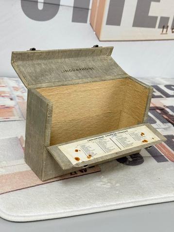 Antiek koffer koffertje, Linguaphone - afsluitbaar vintage beschikbaar voor biedingen