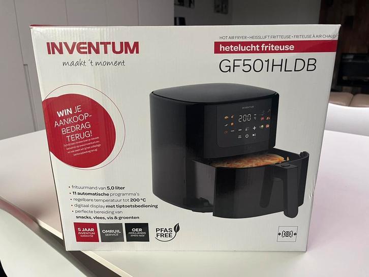 Friteuse à air Inventum GF501HLDB, Electroménager, Friteuses, Neuf, 4 litres ou plus, Enlèvement ou Envoi