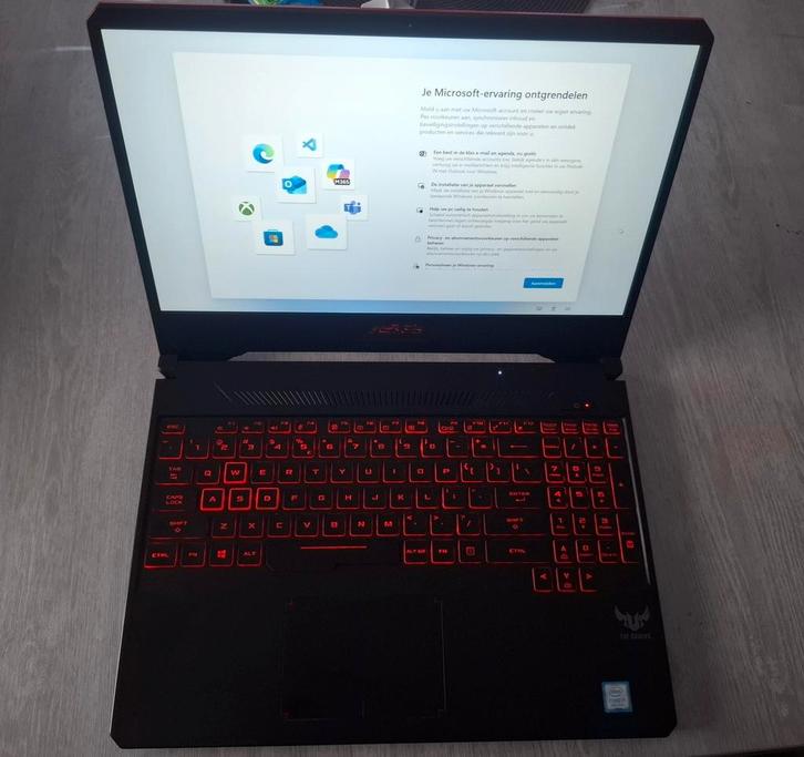 Asus Tuf FX505GE-BQ149T 15,6" i7-8750H, Computers en Software, Windows Laptops, Zo goed als nieuw, 15 inch, HDD, SSD, 4 Ghz of meer