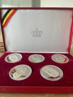 Zilveren munten Belgische koningen 2 doosjes, Ophalen, Zilver, Setje, Zilver