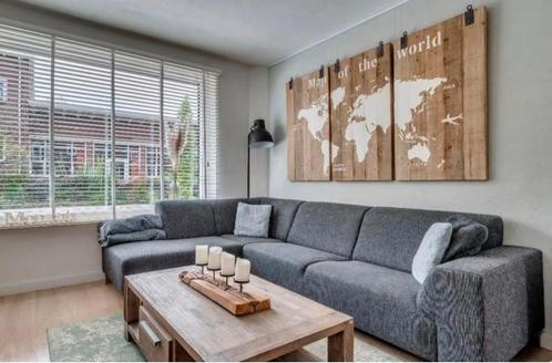 Prachtig drieluik wantdecoratie Map of the World (hout), Huis en Inrichting, Woonaccessoires | Kamerschermen, Zo goed als nieuw