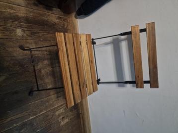 Tuin set -> Tafel+2 stoelen, buiten, zwart/lichtbruin beschikbaar voor biedingen