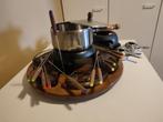 Retro 6-persoonsfondueset met draaiplateau & toebehoren, Ophalen, Gebruikt, Brander, Fondueset