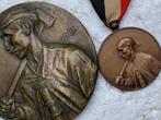 Medaille, penning LOT 2x Expo Charbonnages 1910 Bruxelles, Enlèvement ou Envoi, Bronze