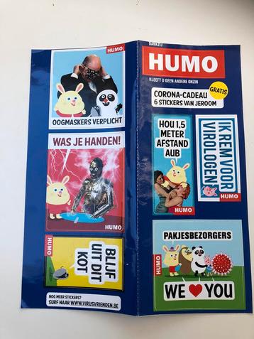 Stickers : Humo - 6 stickers van Jeroom / Corona beschikbaar voor biedingen