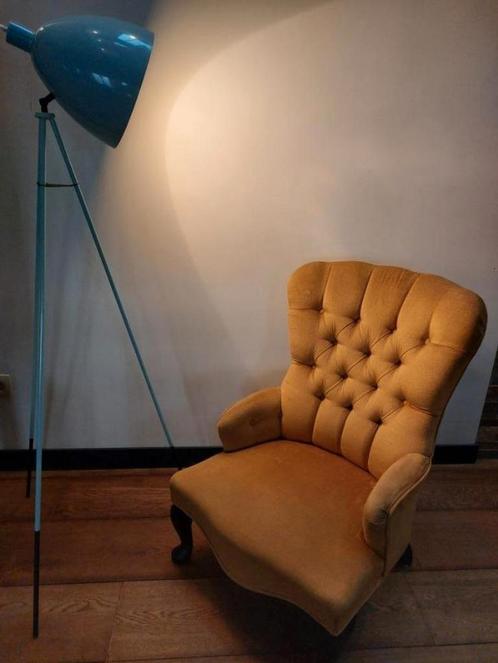 Fateuil Coleman Button Back Plain Velvet Occasional Armchair, Huis en Inrichting, Fauteuils, Gebruikt, Ophalen