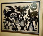 Schilderij door Lucebert #COBRA #PICASSO #APPLE #Dali #warho, Antiek en Kunst, Ophalen of Verzenden