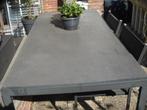 tuintafel in metaal met glas-2m lang, Tuin en Terras, Tuintafels, Ophalen, Gebruikt, Metaal