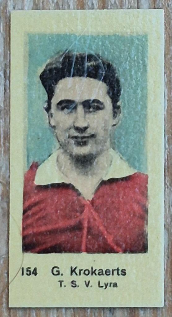 1930s (pre panini) 154 G. Krokaerts T.S.V. Lyra Lier, Verzamelen, Sportartikelen en Voetbal, Zo goed als nieuw, Poster, Plaatje of Sticker