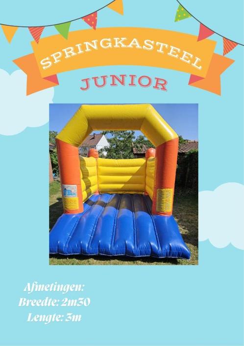 Springkasteel Junior te huur, Hobby en Vrije tijd, Feestartikelen | Verhuur, Zo goed als nieuw, Ophalen