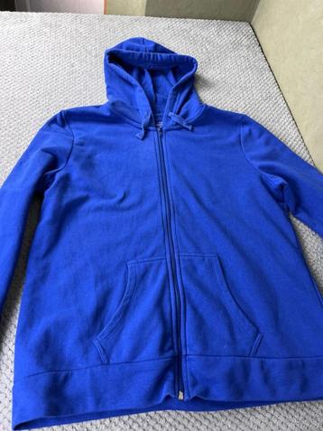 C&A : blauw vest met kap hoodie , sweatshirt maat L beschikbaar voor biedingen