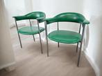 set van 2 vintage groene stoelen / fauteuils / loungechairs, Ophalen of Verzenden