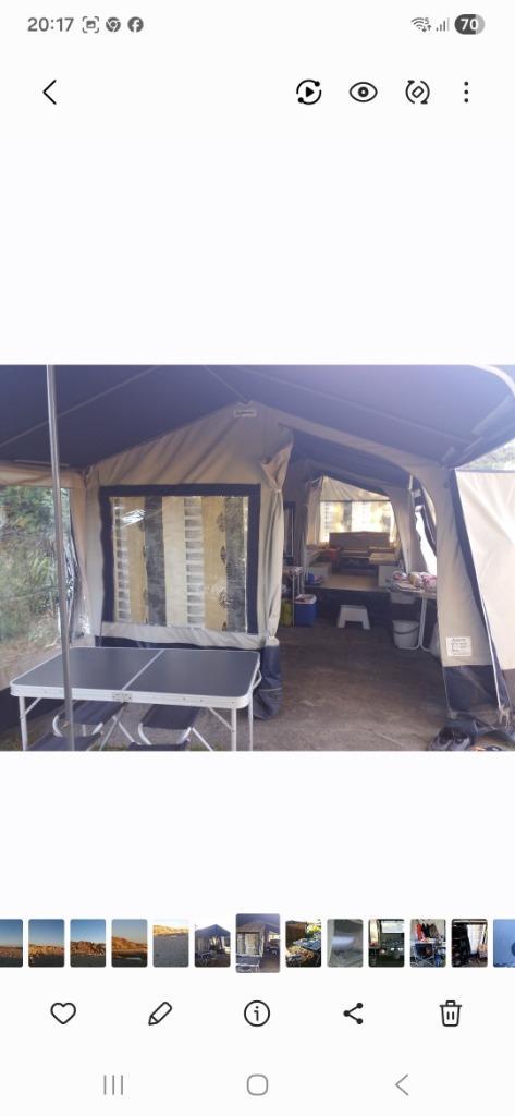 tente pliante avec remorque, Caravanes & Camping, Caravanes pliantes, Autres marques, jusqu'à 3, Bleu, Présent, Enlèvement