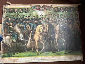 Oude originele poster uit Amerika (civiele oorlog 1861) beschikbaar voor biedingen