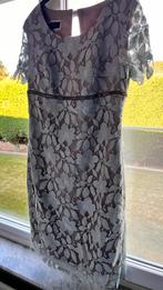 Feestjurk van Linea Raffaelli, shawl en tasje inbegrepen, Ophalen of Verzenden, Zo goed als nieuw, Maat 38/40 (M), Blauw