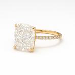 Exclusieve ring met 6.01 ct lab-grown diamant – IGI gecertif, Handtassen en Accessoires, Ringen, Ophalen of Verzenden, Geel, Goud