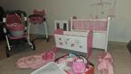 Set: Smoby koets, maxicosi,... + poppenbed, wieg, kast, Kinderen en Baby's, Speelgoed | Poppen, Ophalen, Zo goed als nieuw