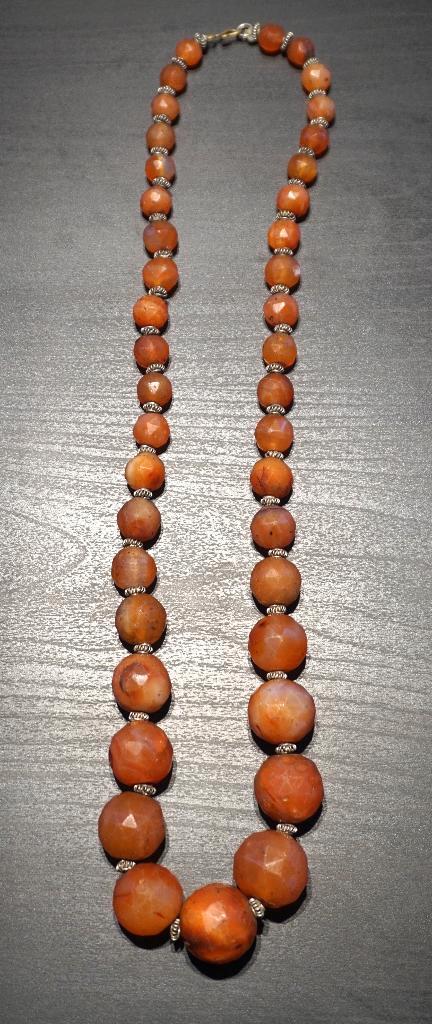 Collier Tribal en Argent et Agate - Fin 19ème Siècle, Bijoux, Sacs & Beauté, Bijoux anciens, Collier, Argent, Enlèvement ou Envoi