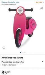 Scooter en bois rose pour enfant, Comme neuf, Enlèvement