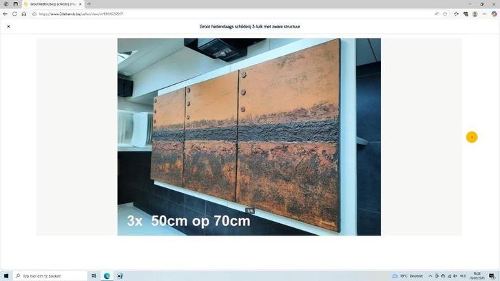 Groot landelijk 3-luik, schilderij.  2 halen 1 betalen  nr 7, Antiek en Kunst, Kunst | Schilderijen | Modern, Ophalen