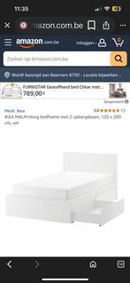Bed ikea twijfelaar, Huis en Inrichting, Slaapkamer | Bedden, Ophalen, Gebruikt, Wit, Twijfelaar