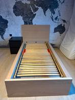 2x Modern Eiken Houten Bedden + 1x Zwart Eiken Nachtkastje, Huis en Inrichting, Slaapkamer | Bedden, Ophalen, 100 cm, Eenpersoons