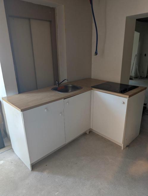 Keuken, Huis en Inrichting, Keuken | Complete keukens, Gebruikt, Hoekkeuken, Wit, Hout, Ophalen