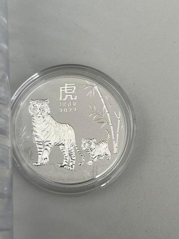 Nieuwe zilveren munt Lunar III Tiger 2022 van 1/2oz beschikbaar voor biedingen