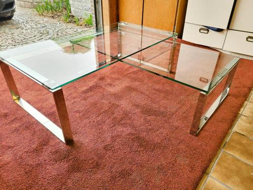 Glazen salontafel - set bestaande uit 2 individuele tafels, Huis en Inrichting, Tafels | Salontafels, Gebruikt, Minder dan 50 cm
