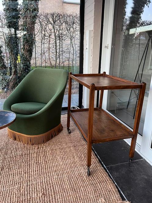 Vintage houten trolly (eventueel met glas), Antiek en Kunst, Antiek | Meubels | Tafels, Ophalen