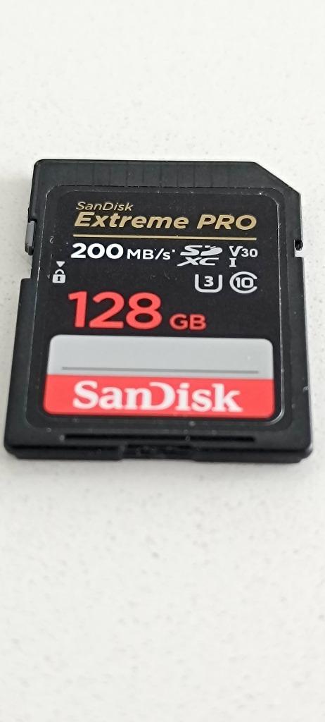 snelle Sandisk Extreme Pro SDXC 128GB 200MB/s (nieuwst), Audio, Tv en Foto, Foto | Geheugenkaarten, Zo goed als nieuw, SDXC, 128 GB