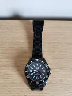 Ice watch polshorloge - analoog - zwart metalen band, Overige merken, Staal, Staal, Polshorloge
