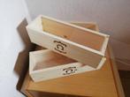 houten flessenboxen met plexi-glazen deksel 24,5x11,5x10cm, Ophalen, Nieuw, Feestartikel