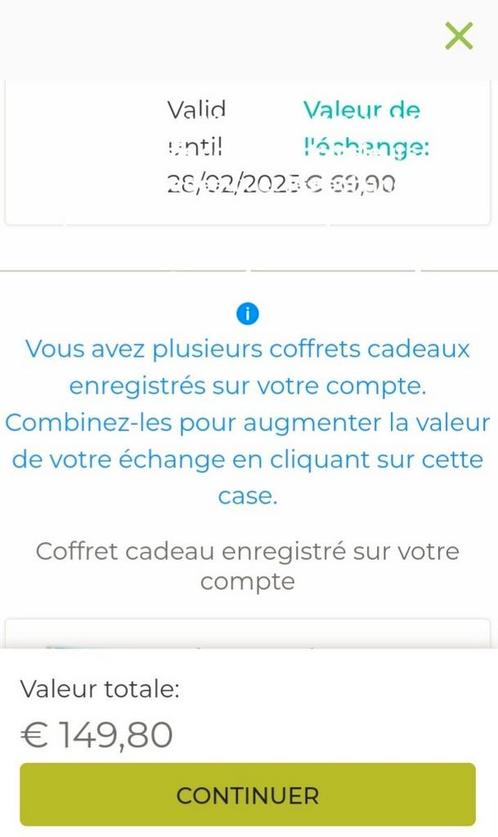 Bongo d'une valeur de 149,80 €, Tickets & Billets, Réductions & Chèques cadeaux