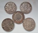 Lot 5 monnaoes argent (5francs + 10 francs), Timbres & Monnaies, Monnaies | Belgique, Argent, Envoi, Argent