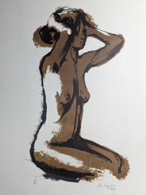 Freddy Van Dyck - femme agenouillée - lithographie, Antiquités & Art, Art | Lithographies & Sérigraphies, Enlèvement ou Envoi