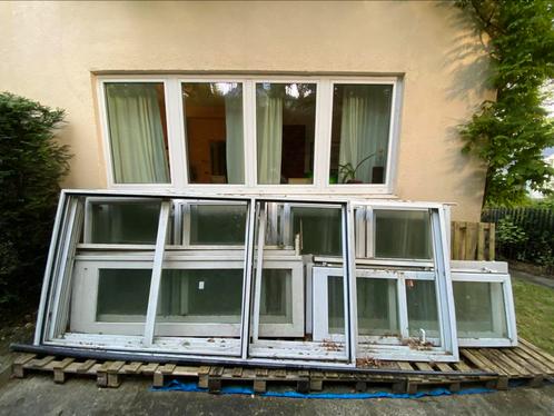 Aluminium kozijn met dubbele: 6 ramen, 1 raam, 1 deur, Doe-het-zelf en Bouw, Raamkozijnen en Schuifdeuren, Gebruikt, Raamkozijn