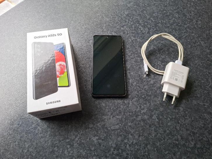 Samsung Galaxy A52s 128 5G Awesome Black met oplader, Télécoms, Téléphonie mobile | Samsung, Comme neuf, Galaxy A, 128 GB, Sans abonnement