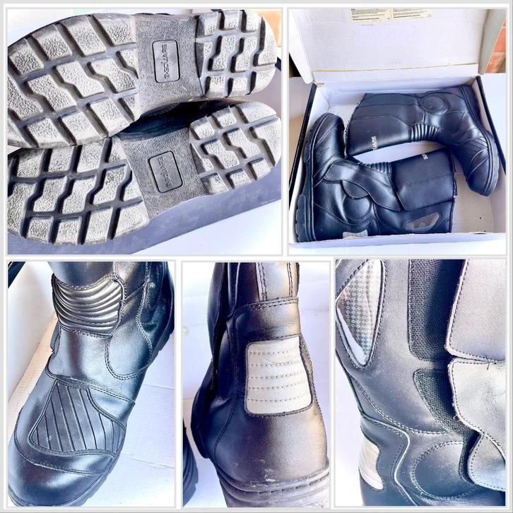 Motorlaarzen - maat 44 - zwart leer - als nieuw, Motoren, Kleding | Motorkleding, Laarzen, Dames, Heren, Tweedehands, Ophalen of Verzenden