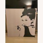 Audrey Hepburn canvas op doek 90x90cm, Antiek en Kunst, Ophalen