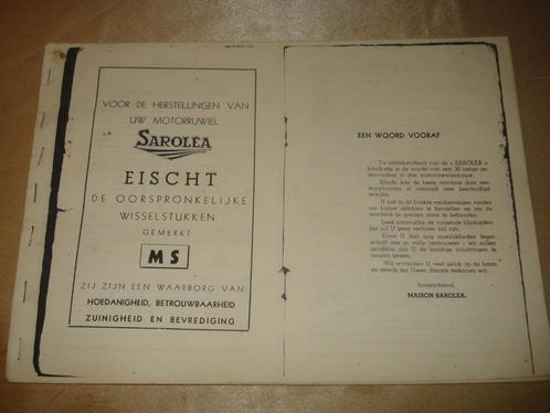 SAROLEA Ancien Manuel Pièces d'Origine de Rechange Marquées, Auto diversen, Handleidingen en Instructieboekjes, Ophalen of Verzenden