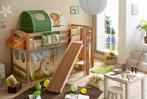 Kinderbed met glijbaan en tent, Enlèvement, Utilisé, Lit mi-hauteur mezzanine