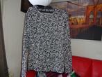 Blouse zwart met wit motief maat M, Kleding | Dames, Blouses en Tunieken, Maat 38/40 (M), Zwart, Ophalen of Verzenden, Gedragen